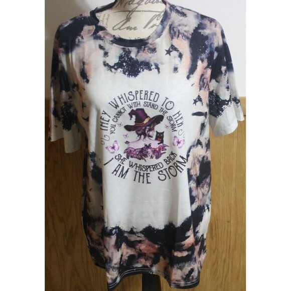 "I Am The Storm" Womens SS Tie Dye T-Shirt Sz XL Colorful Comical NWT - Picture 1 of 8